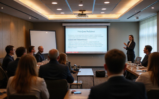 Person giving a confident presentation